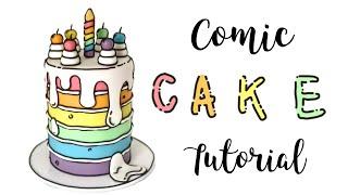 Comic Cake Tutorial | How to make a Cartoon cake | Rainbow Comic Cake | Cartoon Cake Trend 2023