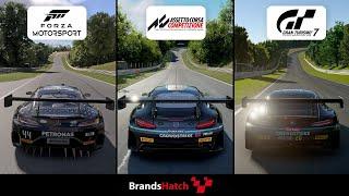 FORZA MOTORSPORT vs ACC vs GT7 | Xbox Series X vs PC vs PS5 | Brands Hatch Graphics Comparison 4K60