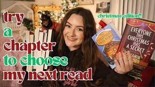 TRY A CHAPTER READING VLOG | new christmas thriller books, holiday romance & winter horror books