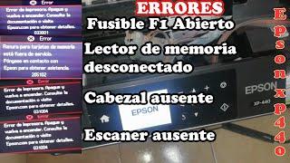 Impresora Epson XP440 - Error 033001, Error 205102, Error 031004, Error 100016