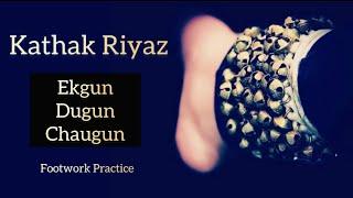 |16 | Kathak Riyaz | Ekgun | Dugun | Chaugun | LIVE practice With Ghunghroos | Footwork |