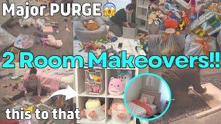 MAJOR PURGE + 2 KID'S ROOM MAKEOVERS!! | SPEED CLEANING MOTIVATION | CLEAN DECLUTTER ORGANIZE