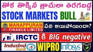 తల పొగరు చూపిన Stock Market BULL|Manappuram 15% down|Wipro,Infosys,Indusind bank|NIFTY,Bank NIFTY.