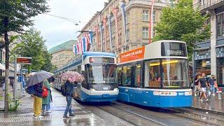 Zurich Rain City Walk Bahnhofstrasse ️  Switzerland Summer 4K Walking Tour