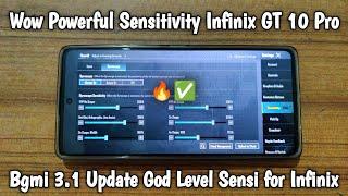  Wow Powerful Sensitivity Infinix GT 10 Pro Device Bgmi 3.1 Update  | God Sensi for Infinix