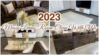 2023 Messy Living Room Clean With Me | Super Satisfying Steam Cleaning | At Home With Shaniqua