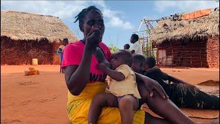 African Village Life Of Young Rural Single Mothers #cooking Organic Meal For Remote Orphans