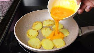 Add 2 eggs to potato! Quick breakfast in 5 minutes, simple and delicious