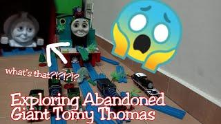 Exploring An Abandoned Giant Tomy Thomas (WE SAW A GHOST!!!!!!)