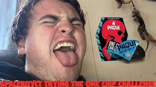 SpaceboyCT trying the One Chip Challenge