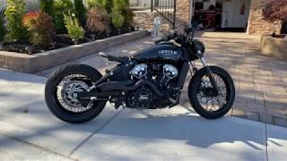 Indian Scout bobber custom - Dirty Bird Concepts 2-1 exhaust - VERY LOUD EXHAUST