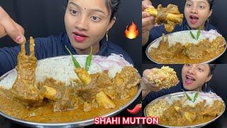 SPICY MUTTON CURRY WITH RICE EATING  BIG BITES ️ FOOD VLOG 