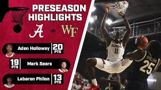 Alabama's Highlights vs Wake Forest | HD | Preseason Charity Game | 2024 CBB