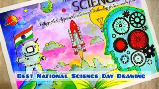 National Science Day Drawing/ Science Day Poster/National technology day drawing #scienceproject