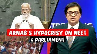 Arnab's Hypocrisy on #neet  & Parliament today