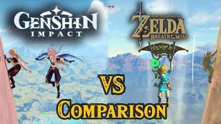 Genshin Impact VS Zelda Breath of the Wild COMPARISON (synced side by side)