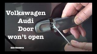 How to open VW door which won't open from inside and outside