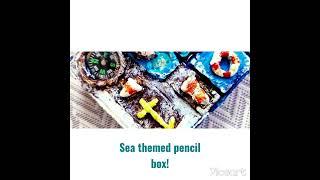 SEA THEMED PENCIL BOX!#art#youngartist#artuber#creative#customart#shrts#pencilboxart#backtoshcool