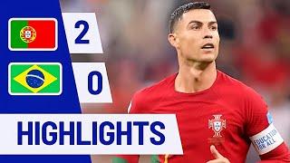 Portugal vs Brazil 2-0 • Ronaldo Brace EURO 2024 Qualifiers Highlights & Goals