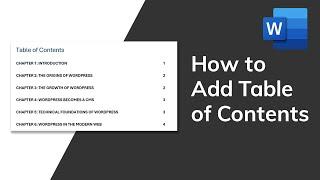 How to Add Table of Contents in Microsoft Word