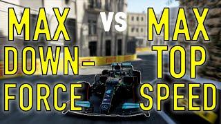 Azerbaijan Max Top Speed vs Max Downforce Setups Side By Side | F1 2021