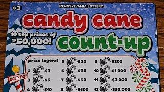 10 Tickets Candy Cane Count-Up Pennsylvania Lottery Scratch Off Tickets