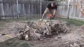 Removing huge tree stump by hand! Part 1.