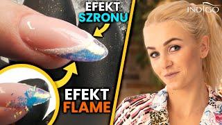 PROSTE ZIMOWE ZDOBIENIA PAZNOKCI! - Efekt szronu na paznokciach, oraz flame effect Indigo