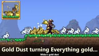 Becoming Midas in Terraria ─ Turn everything gold, with this magic dust! [1.4 mod]