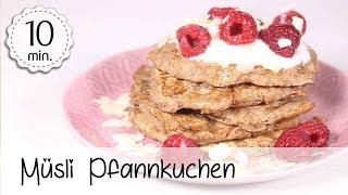 Vegane Müsli Pfannkuchen - Müsli Pancakes Rezept - Vegane Pfannkuchen ohne Ei | Vegane Rezepte 