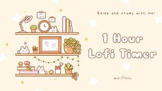 1 Hour - Relax & study with me Lofi | Books and bunnies #timer #1hour #1hourloop #lofi #relaxing