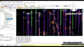 symbolized and labeled drill holes with lithology (geology) in Surpac