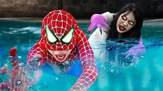 What If Many Spider man and Ghost in 1 HOUSE ? Ghost Bride Haunts Spider-Man’s Water Park Adventure