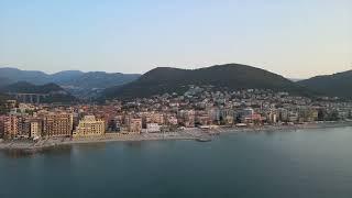 Drone su spiaggia Pietra Ligure