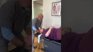 From the Top of his neck down to his tailbone Y Axis Manual decompression Adjustment #chiropractor