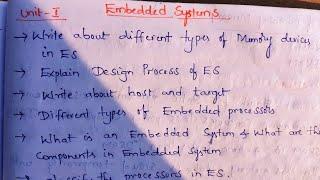 Embedded Systems Most Important Questions| Embedded Systems Important Questions for Semister Exam