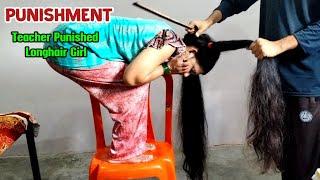 Teacher Punished Longhair Girl || Hairplay by Teacher ||#hairplay #hairstyle #rapunzel