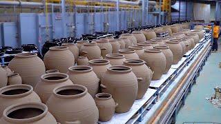 Amazing Korean Earthen Pot Mass Production Plant. Traditional Pottery Making Process.