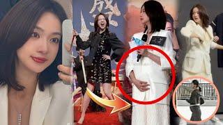 Wu Jinyan's baby bump is becoming more and more visible during Press Conference especially side view