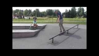 First drop into Miniramp ever, Boneless over a rail and more!