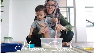 How to make Moon Sand/Artificial Sand | Sensory Play | Cara membuat Pasir Tiruan