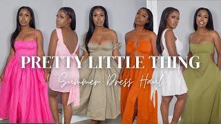 PRETTY LITTLE THING HAUL | SUMMER DRESSES | SHOPPING ON A BUDGET | PLT