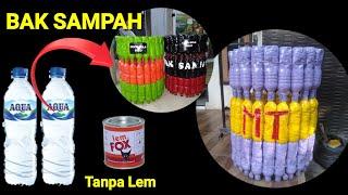 IDE KREATIF ! membuat bak sampah dari botol bekas tanpa mengunakan lem