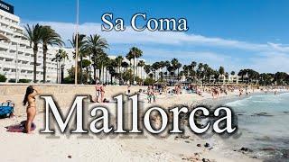 Sa Coma - Beach tour, Jun 2024 | Most Beautiful Place in Mallorca Spain  [4K] Views