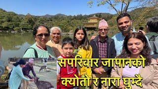 सपरिवार जापानको क्योतो र नारा घुम्दै #kyoto #travel #narapark (Dad,Mum, Grandma visit part 4)#japan