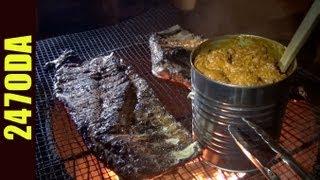 Cooking Ribs over campfire - 247 OutDoor Addiction