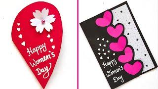 2 Easy Women's Day Greeting Card | Easy & Beautiful Women's Day Card | DIY Easy Womens Day Card