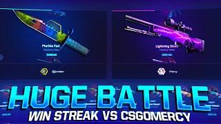 I Won Almost EVERY HUGE BATTLE vs @CSGOMercy?! (SKIN.CLUB)