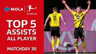 Bundesliga | Top 5 Assists All Players Matchday 30