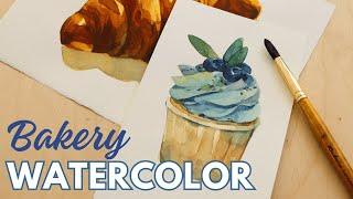 Painting Simple & Pretty Watercolor Food! Step by Step Tutorial